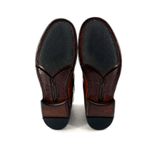 Load image into Gallery viewer, Chaussure Lacets Montante en Cuir Cognac