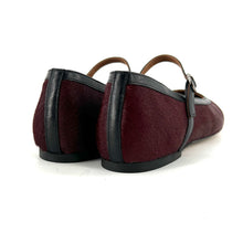 Load image into Gallery viewer, Ballerine en Poulain Bordeaux et Cuir Noir
