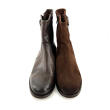 Load image into Gallery viewer, Boots Zippé Intérieur en Cuir Marron et Boucle en Cuir Noir