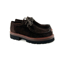 Load image into Gallery viewer, Derby Semelle Crantée Esprit Paraboot en Daim Marron Foncé