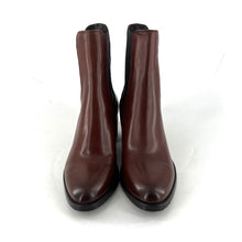 Load image into Gallery viewer, Boots Élastiqué Talon Trotteur en Cuir Camel