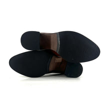 Load image into Gallery viewer, Boots Élastiqué Talon Trotteur en Cuir Camel