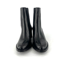 Load image into Gallery viewer, Boots Élastiqué Talon Trotteur en Cuir Noir