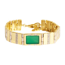 Load image into Gallery viewer, Bracelet BIANCA en Plaqué Or et Onyx Vert