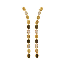 Load image into Gallery viewer, Boucles d'Oreilles SINAÏ en Plaqué Or et Obsidienne Dorée