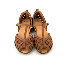 Charger l'image dans la galerie, Sandale Tressée en Daim Cognac
