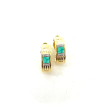 Load image into Gallery viewer, Boucles d'Oreilles AMENZA en Plaqué Or et Turquoise