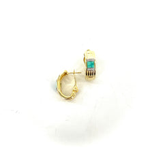 Load image into Gallery viewer, Boucles d'Oreilles AMENZA en Plaqué Or et Turquoise