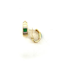 Load image into Gallery viewer, Boucles d'Oreilles AMENZA en Plaqué Or et Onyx Vert