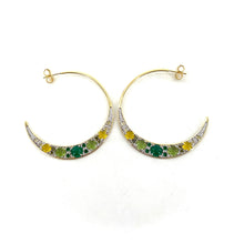 Load image into Gallery viewer, Créoles MIRAGE en Onyx Vert