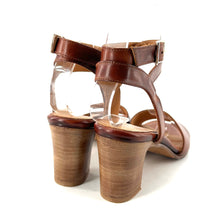 Charger l'image dans la galerie, Sandale à Talon Bride Cheville en Cuir Cognac