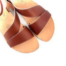 Charger l'image dans la galerie, Sandale ADONIA en Cuir Tannage Végétal Cognac