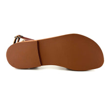 Charger l'image dans la galerie, Sandale ADONIA en Cuir Tannage Végétal Cognac