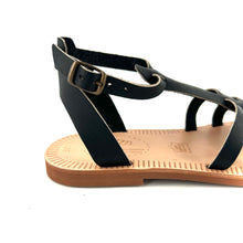 Charger l'image dans la galerie, Sandale Méduse JANA en Cuir Noir Tannage Végétal