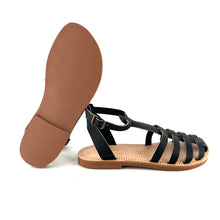 Charger l'image dans la galerie, Sandale Méduse JANA en Cuir Noir Tannage Végétal