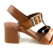 Charger l'image dans la galerie, Sandale Méduse Talon Trotteur en Cuir Camel