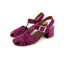 Charger l'image dans la galerie, Sandale Méduse Talon Trotteur en Daim Mauve