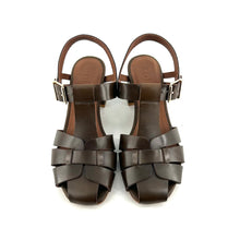 Charger l'image dans la galerie, Sandale Méduse Talon Trotteur en Cuir Olive