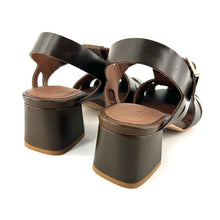 Charger l'image dans la galerie, Sandale Méduse Talon Trotteur en Cuir Olive