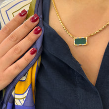 Load image into Gallery viewer, Collier BIANCA en Plaqué Or et Onyx Vert