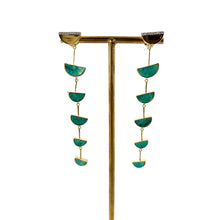 Load image into Gallery viewer, Boucles d'Oreilles SEEMA en Plaqué Or et Turquoise
