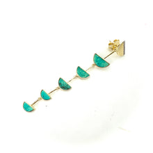 Load image into Gallery viewer, Boucles d'Oreilles SEEMA en Plaqué Or et Turquoise