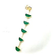 Load image into Gallery viewer, Boucles d'Oreilles SEEMA en Plaqué Or et Onyx Vert