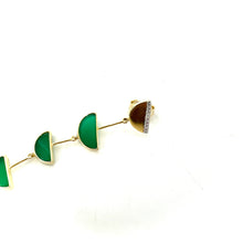 Load image into Gallery viewer, Boucles d'Oreilles SEEMA en Plaqué Or et Onyx Vert
