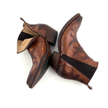 Charger l'image dans la galerie, Boots Tiag Zippé et Élastiqué en Cuir et Cuir Imprimé Python Cognac