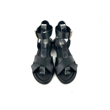 Load image into Gallery viewer, Sandale Croisée Bride Cheville en Cuir Noir