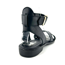 Load image into Gallery viewer, Sandale Croisée Bride Cheville en Cuir Noir