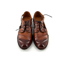 Charger l'image dans la galerie, Derby Ajouré en Cuir Cognac Veiné