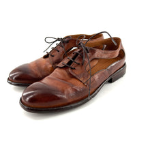 Charger l'image dans la galerie, Derby Ajouré en Cuir Cognac Veiné