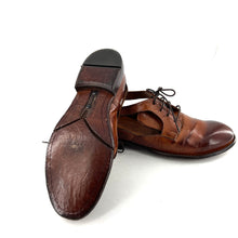 Charger l'image dans la galerie, Derby Ajouré en Cuir Cognac Veiné