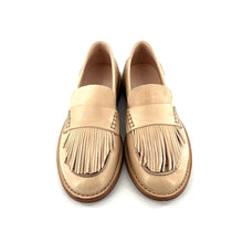 Charger l'image dans la galerie, Mocassin Patte Frangée en Cuir Blanc Cassé
