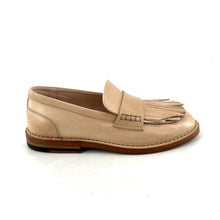Charger l'image dans la galerie, Mocassin Patte Frangée en Cuir Blanc Cassé