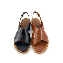Charger l'image dans la galerie, Sandale Brides Croisées en Cuir Camel