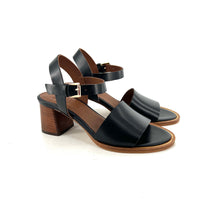 Charger l'image dans la galerie, Sandale Talon Trotteur en Cuir Noir