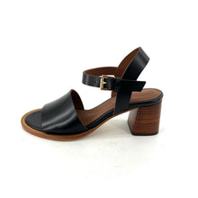 Charger l'image dans la galerie, Sandale Talon Trotteur en Cuir Noir