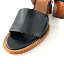 Charger l'image dans la galerie, Sandale Talon Trotteur en Cuir Noir