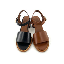 Charger l'image dans la galerie, Sandale Talon Trotteur en Cuir Noir