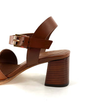 Charger l'image dans la galerie, Sandale Talon Trotteur en Cuir Camel