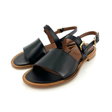 Charger l'image dans la galerie, Sandale Double Bride en Cuir Noir