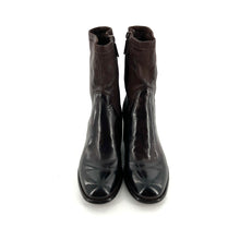 Load image into Gallery viewer, Boots Talon Trotteur en Cuir Ébano Tige Haute en Cuir Stretch