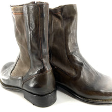 Load image into Gallery viewer, Boots Zippé Intérieur Tige Haute en Cuir et Cuir Stretch Loden