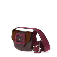 Charger l'image dans la galerie, Sac le JUNE BI MAT en cuir et Daim Bordeaux Choco Cardinal