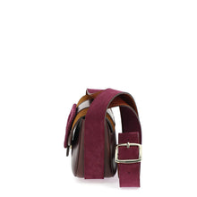Charger l'image dans la galerie, Sac le JUNE BI MAT en cuir et Daim Bordeaux Choco Cardinal