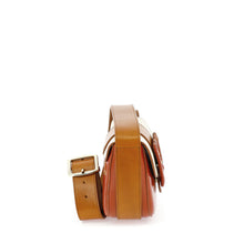 Load image into Gallery viewer, Sac le JUNE CRISPY en Cuir Rouille Crème et Camel