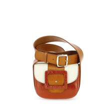 Load image into Gallery viewer, Sac le JUNE CRISPY en Cuir Rouille Crème et Camel
