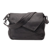 Charger l'image dans la galerie, Sac Rabat Asymétrique en Cuir Noir